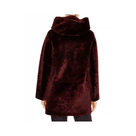 SANDRO Reversible Hooded REAL Leather And LAMB  Shearling Coat  2980$ SIZE 3 - Picture 10 of 12